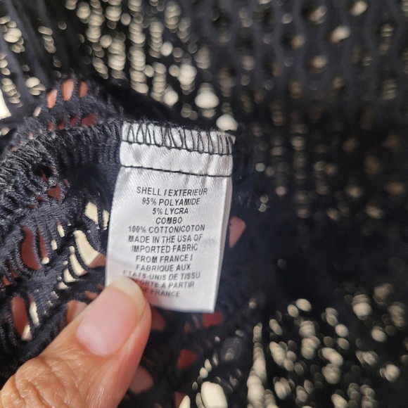 Milly cabana mesh top black off the shoulder Swimwear beach vacations petite - Picture 8 of 10